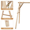 Heavy duty wooden swing frame with solid wood legs and reinforced bars, ideal for backyard and patio swings.