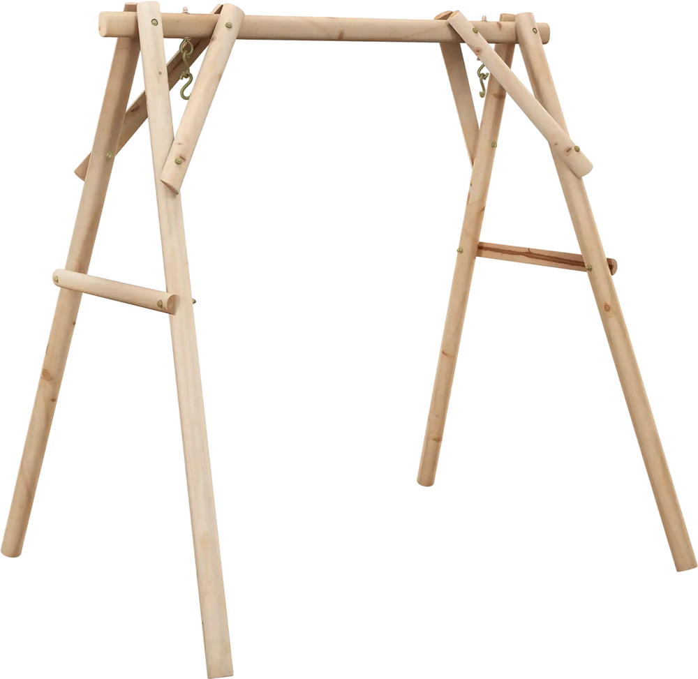 Heavy Duty Wooden Swing Frame with Reinforced Bars