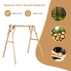 Heavy duty wooden swing frame made of natural pine wood, designed for stability and easy assembly in outdoor spaces.