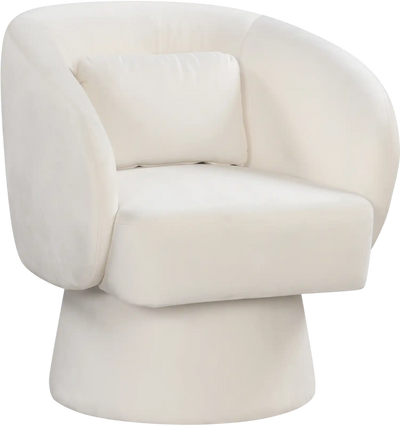 Costway Swivel Upholstered Barrel Accent Chair w/ Lumbar Pillow 92214762 New