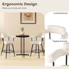 Swivel bar stool set of 2 with curved back, padded armrests, and premium boucle cover for kitchen or bar use.