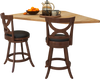 Set of 2 24-inch swivel bar stools with soft cushion and elegant hollow backrest, perfect for kitchen or dining use.