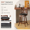 24-inch swivel bar stool with soft cushion and elegant hollow backrest, perfect for kitchen or dining room use.