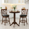 Swivel bar stools set of 2 with high backrests and wood frames, perfect for kitchen islands and dining rooms.