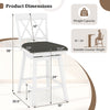 Counter height swivel bar stool with backrest, upholstered seat cushion, and ergonomic design for dining and bars.