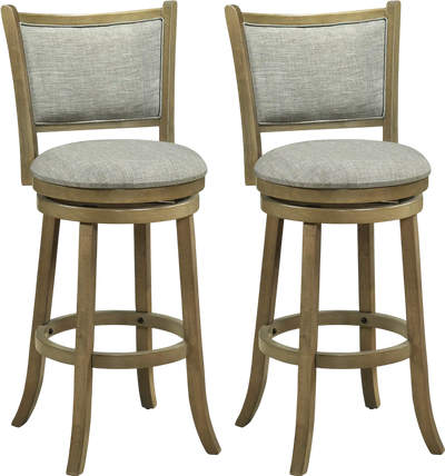 Costway Swivel Bar Stools Set of 2 Soft-Padded Back Seat 87691235 New