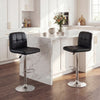 Swivel Bar Stools Set of 2 with Footrests and Metal Base-Black - Gallery View 1 of 9