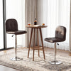 Swivel Bar Stools Set of 2 with Footrests and Metal Base-Brown - Gallery View 1 of 9