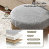 Close-up of the cushioned seat of the swivel bar stool, featuring breathable linen fabric and high-resilience sponge.
