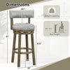 Swivel bar stool with cushioned seat and curved backrest, 31.5-inch height, ideal for kitchen islands or home bars.
