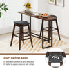Swivel bar stools set of 2 with padded contoured seats in black and brown, ideal for kitchens and dining rooms.