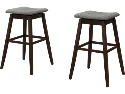 Costway Swivel Bar Stools Set of 2 w/ Footrest Rubber Wood Legs Brown 961485732 New