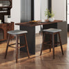 Swivel bar stools set of 2 with rubber wood legs and footrests, perfect for kitchens and dining rooms.