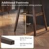 Footrest detail of swivel bar stool set with sturdy rubber wood legs and anti-slip pads for enhanced comfort.
