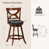 24-inch swivel bar stool dimensions with soft cushion and elegant hollow backrest, ideal for kitchen or dining use.