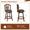 Swivel bar stool with backrest, 24-inch height, solid wood frame, designed for kitchen islands and dining rooms.