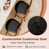 Swivel barstool with backrest and footrest, featuring waterproof PU leather and elastic sponge for optimal comfort.