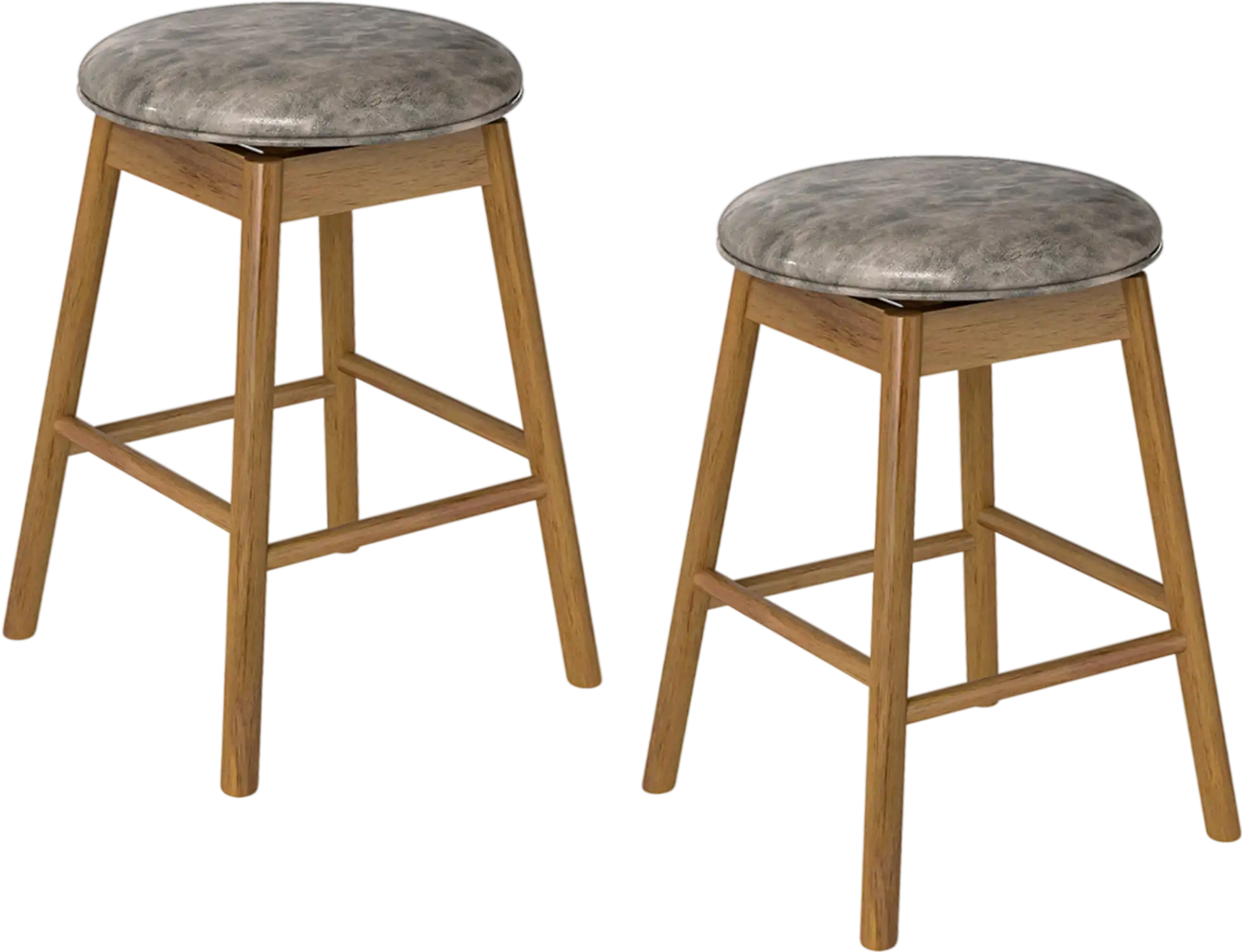 Costway Swivel Counter Height Bar Stools Solid Wood Legs Footrests 88291423 New