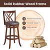 360° swivel counter height chair with PU leather cushioned seat, sturdy rubber wood frame, ideal for comfortable.