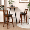 Swivel Upholstered PU Leather Stool with Backrest and Cushioned Seat-30.5 inches - Gallery View 1 of 10
