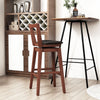 Swivel upholstered PU leather stool with backrest, 30.5 inches tall, ideal for kitchen or bar seating.