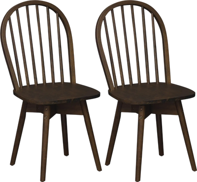 Costway Swivel Windsor Dining Chairs Set of 2 Solid Rubber Wood 72137055 New