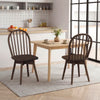 Set of 2 Swivel Windsor dining chairs in walnut with solid rubber wood frame, ideal for comfortable dining.