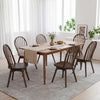 Set of two Swivel Windsor dining chairs in walnut with solid rubber wood frame, perfect for comfortable dining.