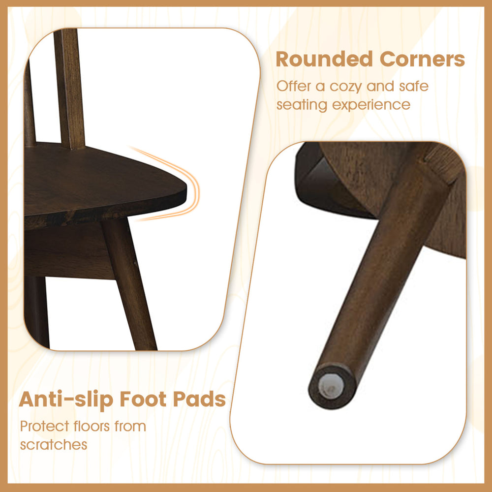 Detail of the Swivel Windsor dining chair showing rounded corners and anti-slip foot pads to protect floors.