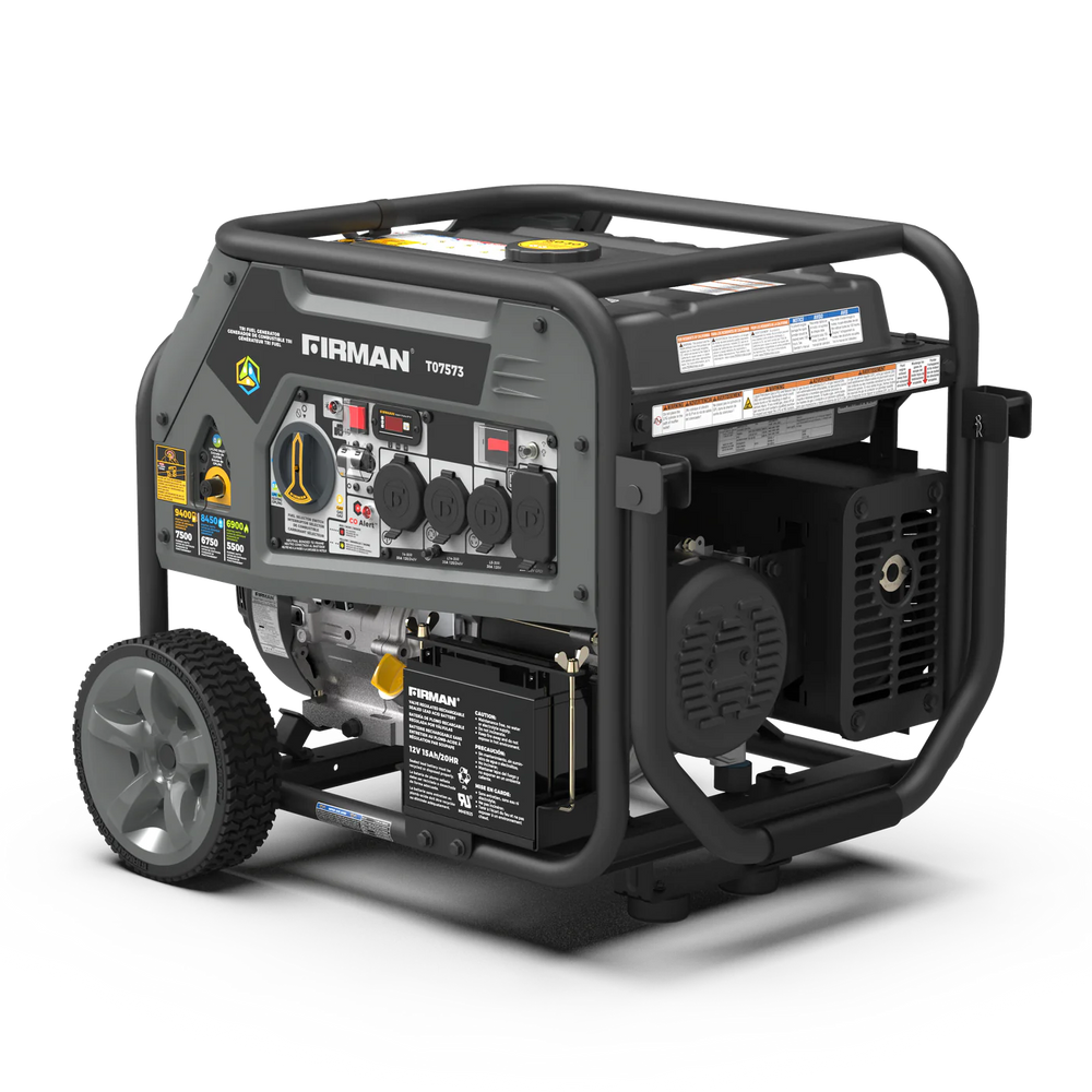 Firman T07573 Tri-Fuel Gas Propane Natural Gas Generator 7500W/9400W 120/240V with Electric Start Manufacturer RFB