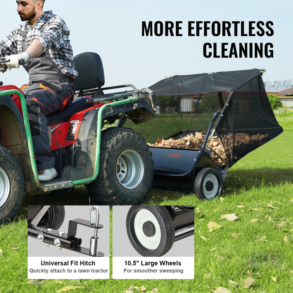 Vevor Lawn Sweeper 42.5" 25 Cu. Ft. Tow Behind Sweeper Heavy Duty New