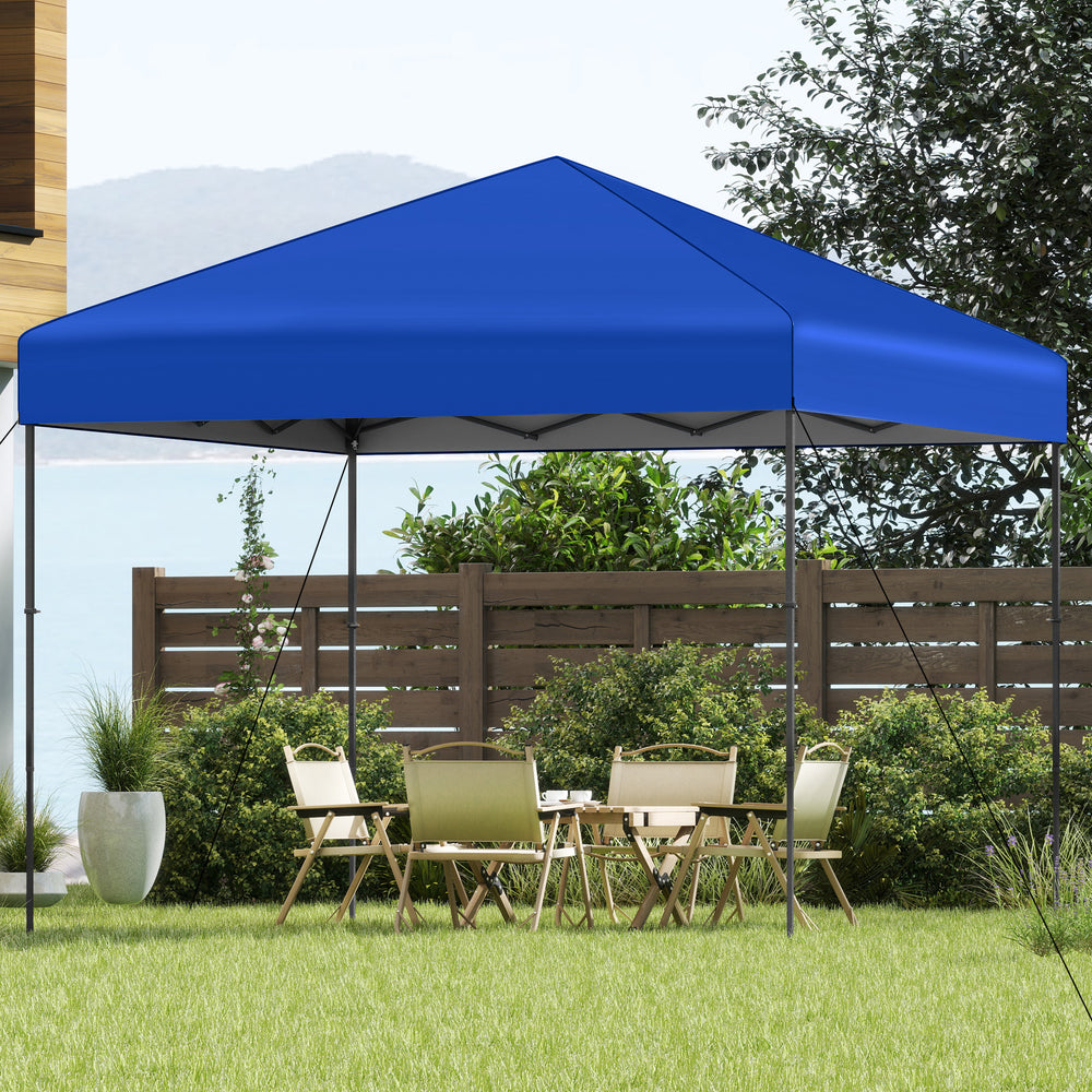 10 X 10 Feet Pop up Canopy Tent with Portable Carrying Bag and 8 Stakes-Blue - Gallery View 1 of 9