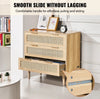 Vevor Natural Rattan Dresser 3-Drawer Boho Style Chest for Bedroom and Living Room New