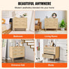 Vevor Natural Rattan Dresser 3-Drawer Boho Style Chest for Bedroom and Living Room New