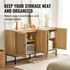 Vevor Rattan Storage Cabinet 59" with 4 Doors and Adjustable Shelves New