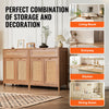 Vevor Buffet Cabinet 63" Rattan with Magnetic Doors and Adjustable Shelves Set of 2 New
