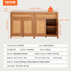 Vevor Buffet Cabinet 63" Rattan with Magnetic Doors and Adjustable Shelves Set of 2 New