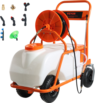 Vevor Lawn Cart Sprayer 90 PSI 15 Gallon Tank 12V 12Ah Battery New