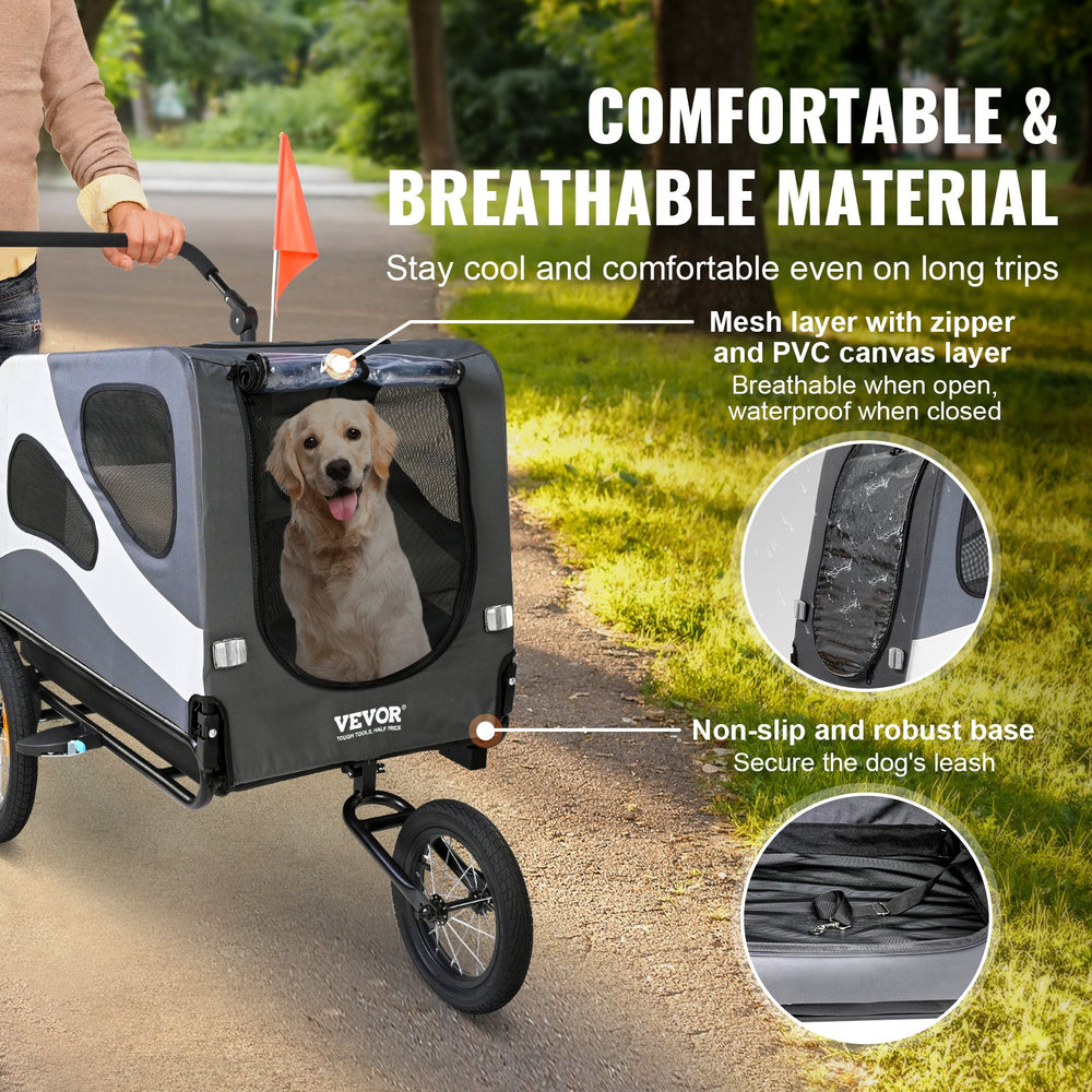 dog stroller 100 lbs Vevor Dog Bike Trailer 100 lbs. Capacity 2-in-1 Pet Bicycle Stroller F – FactoryPure