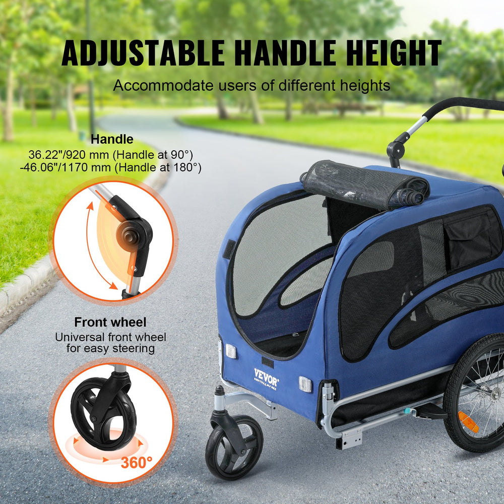 houndabout dog stroller Vevor Dog Bike Trailer 100 lbs. Capacity 2-in-1 Pet Bicycle Stroller F – FactoryPure