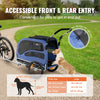 Vevor Dog Bike Trailer 100 lbs. Capacity 2-in-1 Pet Bicycle Stroller Folding Blue/Black New