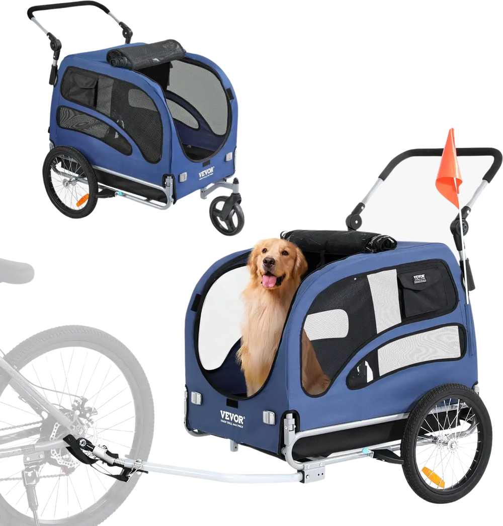 doggyride novel dog jogger stroller Vevor Dog Bike Trailer 100 lbs. Capacity 2-in-1 Pet Bicycle Stroller F – FactoryPure