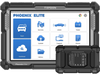 TOPDON Phoenix Elite diagnostic tablet with black rugged case and wireless OBD2 adapter displaying scan, update, and service