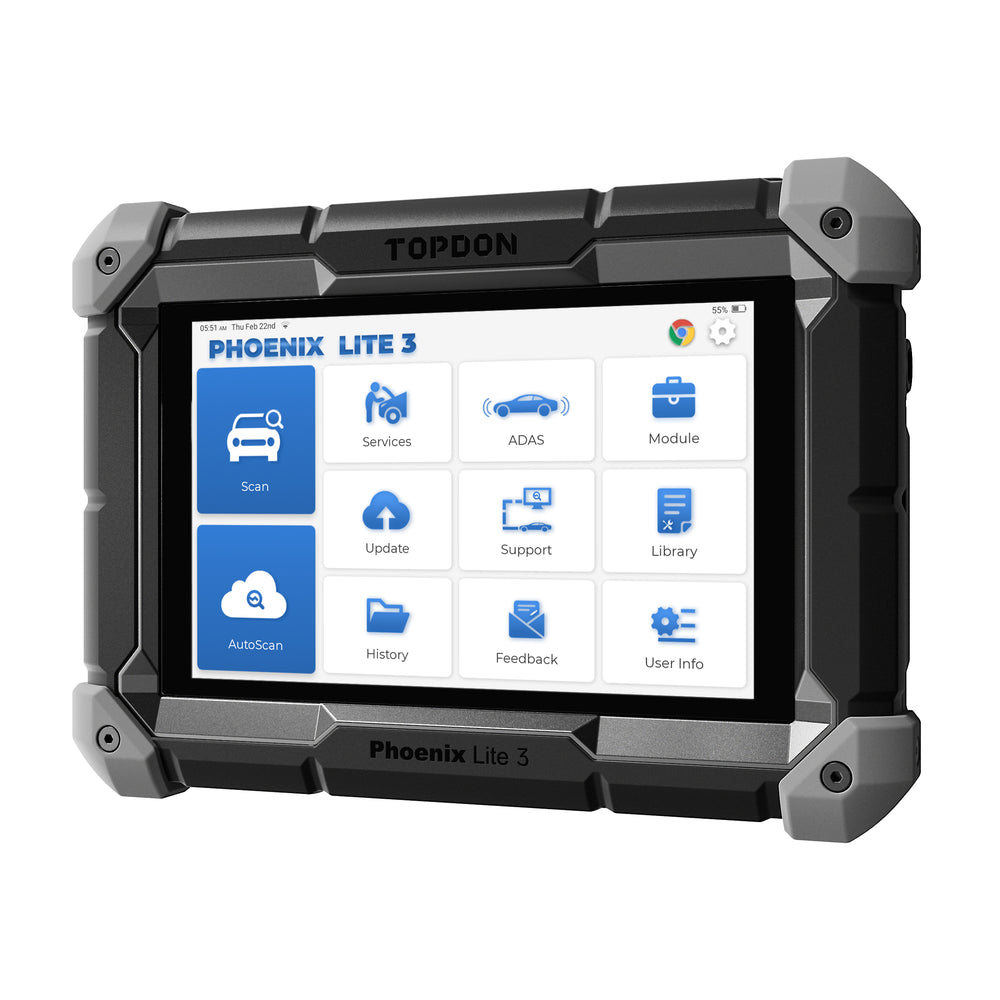 TOPDON Phoenix Lite 3 Scan Tool 8" OE-Level, Serv Funcs, Bi-Directional Controls New