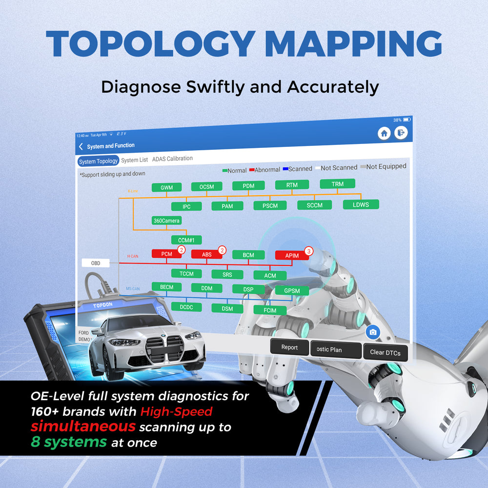 TOPDON Phoenix XLink Scan Tool 10.1" OE-Level, Cloud-Based Programming, Adv Proto New