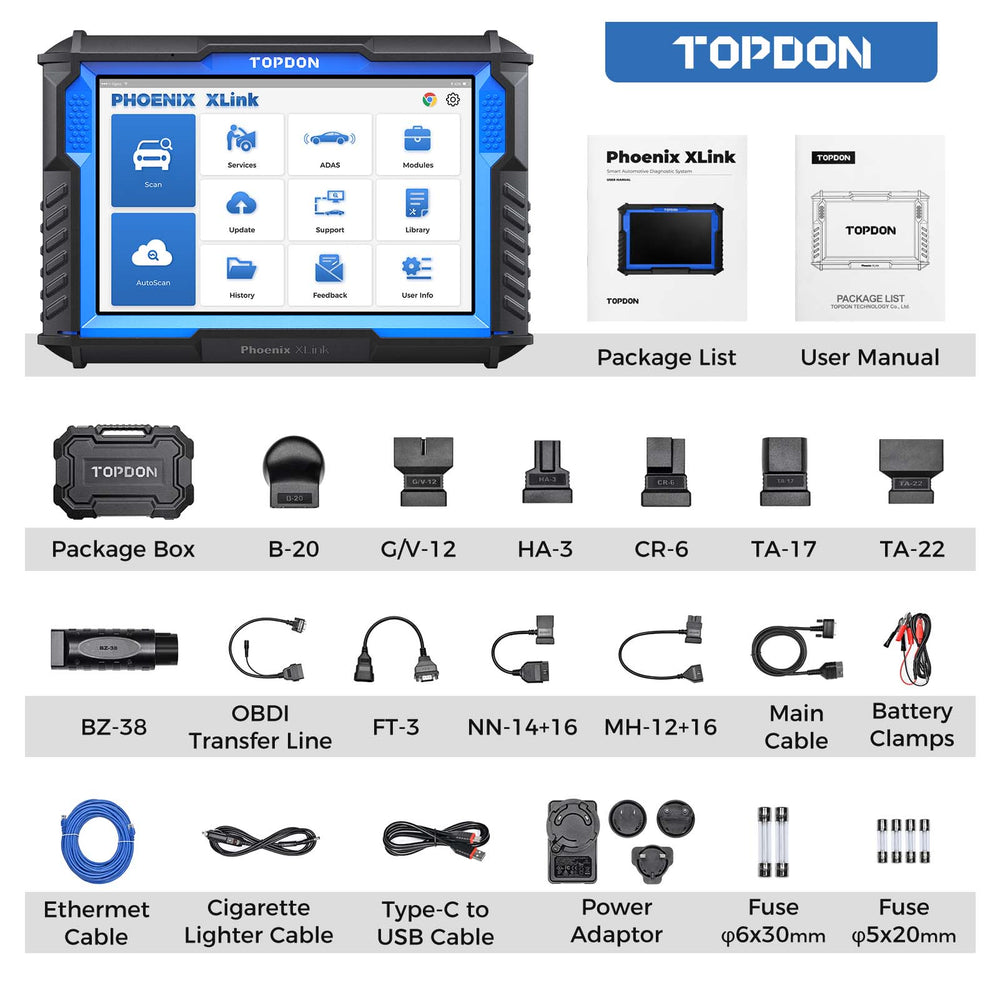 TOPDON Phoenix XLink Scan Tool 10.1" OE-Level, Cloud-Based Programming, Adv Proto New
