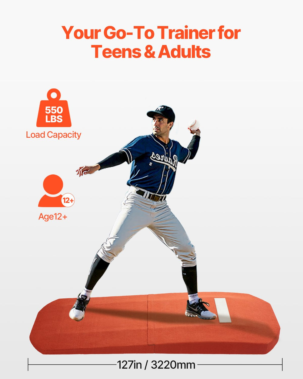 Vevor Portable Pitching Mound 127" EVA Base Non-Slip for Baseball and Softball Training New