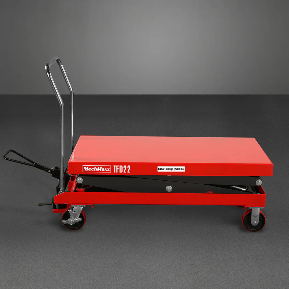 Mobile Double Scissor Lift Table Cart 2200lbs Capacity,  Platform Size,  47.2" x 24",  Height 66.9" ,  TFD22