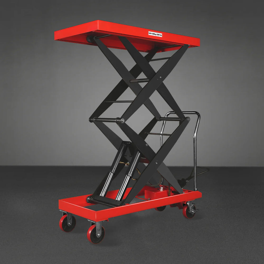Mobile Double Scissor Lift Table Cart 2200lbs Capacity,  Platform Size,  47.2" x 24",  Height 66.9" ,  TFD22