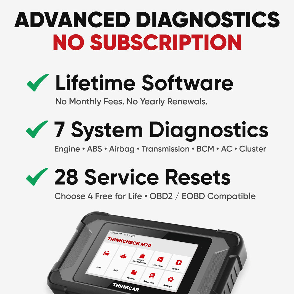 Thinkcar Thinkcheck M70 Diagnostic Tablet 5" Full System OBD2 Scanner Code Reader New